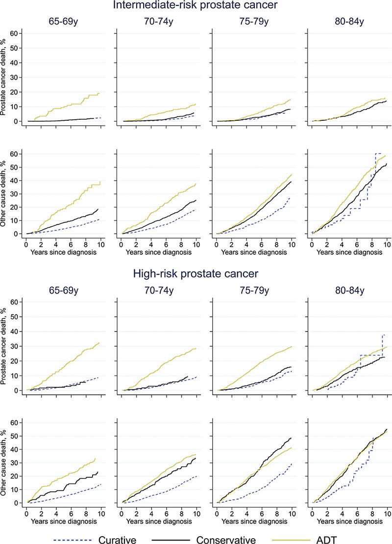 Time trends in the use of curative treatment in men 70 years and older ...